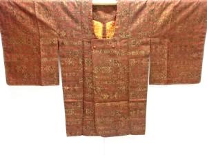 未使用品　花更紗模様織り出し道行コート